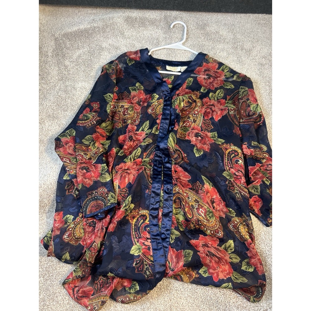Victoria Secret Vintage Gold Label Floral Bohemian Semi Sheer Kimono Size M/L